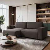 lookway Ecksofa OPERA L-Form mit Schlaffunktion und Bettkasten Braun