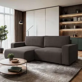lookway Ecksofa OPERA L-Form mit Schlaffunktion und Bettkasten Braun