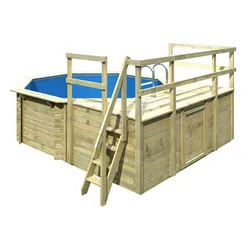 Karibu Pool Modell 1 D - kesseldruckimprägniert inkl. gratis Pool-Pflegeset (Gesamtwert 69 €) & 10% Frühbucher-Rabatt