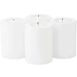 Edzard 4er-Set Dauerkerze Cornelius (Höhe 8 cm, ø 6 cm) weiß Teelichthalter, hitzebeständig 90°