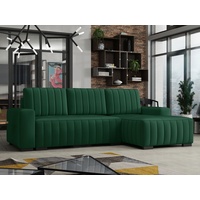 MIRJAN24 Ecksofa Hugo, mit Bettkasten und Schlaffunktion, Eckcouch für Wohnzimmer, Holzfüße, L-Form Sofa grün