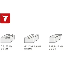 Stier Fräser-Set 3-teilig 6 mm