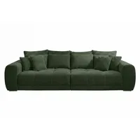 luma-home schönes für dein zuhause Big Sofa XXL B306/T134/H86 cm, bequeme Lounge Couch mit hochwertiger Federkernpolsterung, viele Kissen, Liegefläche 120 cm x 240 cm, modischer Cordstoff-Bezug in Grün