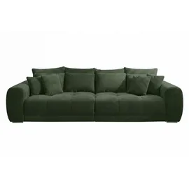 luma-home schönes für dein zuhause Big Sofa XXL B306/T134/H86 cm, bequeme Lounge Couch mit hochwertiger Federkernpolsterung, viele Kissen, Liegefläche 120 cm x 240 cm, modischer Cordstoff-Bezug in Grün