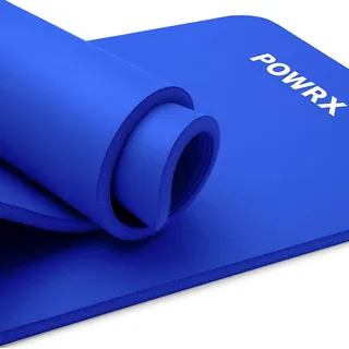 POWRX Gymnastikmatte - Fitnessmatte Rutschfest mit Tragegurt, Tasche und Übungsposter - 190 x 100 cm - Premium Sportmatte für Yoga, Gymnastik und Pilates