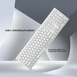 Alogic Echelon Bluetooth Wireless Keyboard (Deutsch) weiß Tastatur
