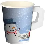 Papstar Papp-Trinkbecher mit Henkel, Snowtime 0,2 l (50 x)