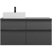 Burgbad Eqio Konsolenplatte, Ausschnitt links, 4 Schubladen, Breite 1200mm,