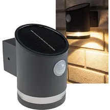 ChiliTec Solarleuchte Edelstahl IP44 mit Bewegungsmelder anthrazit