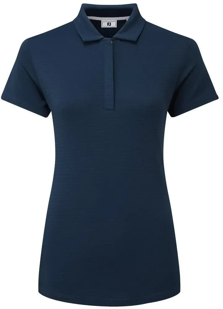 FootJoy Jacquard SS Damengolfpoloshirt Navy - XS
