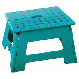 SBS Tritthocker 30.5 x 22 x 22 cm - bis 150 kg - tragbar rutschfest platzsparend Tritt Steigleiter (Türkis)