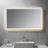 neoro n50 Metal Touch Lichtspiegel B: 120 cm, mit umlaufender Beleuchtung, direkt + indirekt, BN0017MI