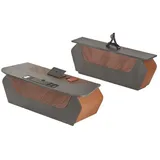 aea Zweifarbig Braun Grau Arbeitszimmer Set Bürotisch mit Sideboard Modern - Braun/Grau