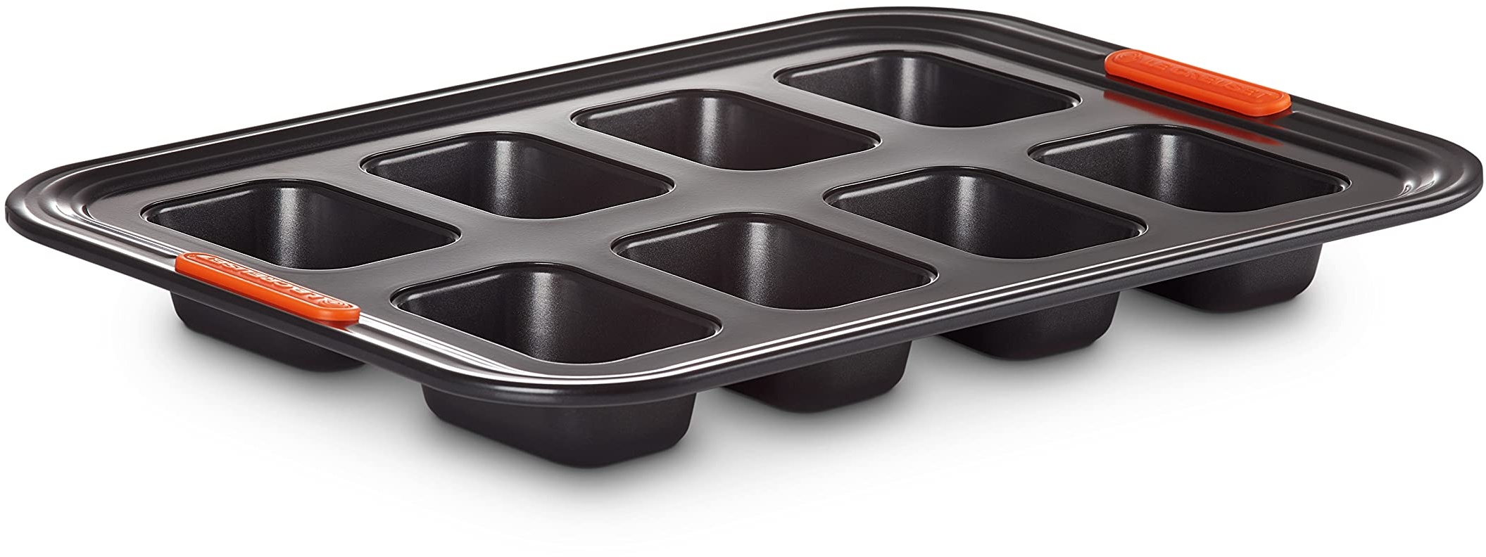 Le Creuset 8er Mini Kastenform, aus Antihaftbeschichtetem Karbonstahl 40 x 30 x 4.26 cm, Schwarz matt, 46015000010000