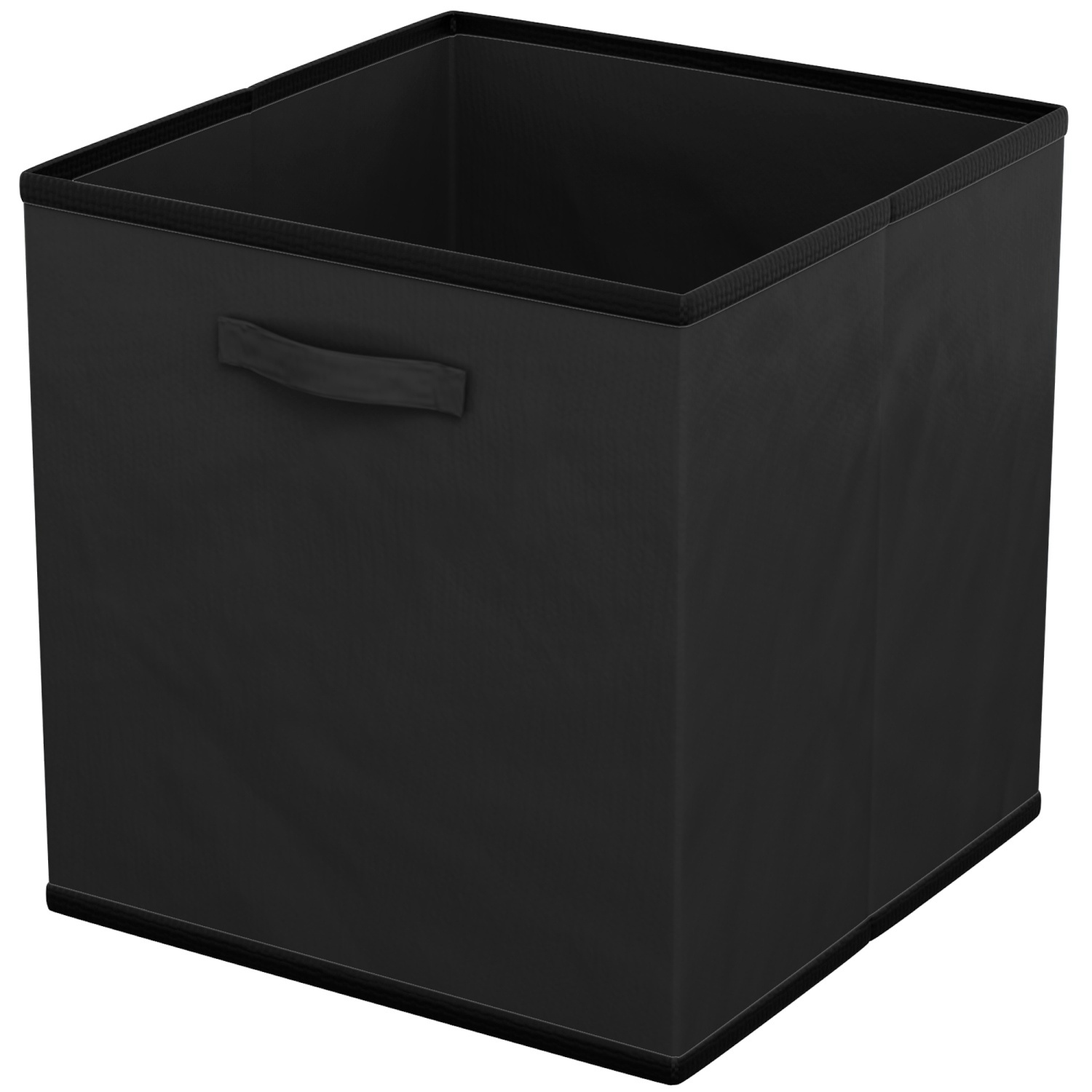 Intirilife 6x faltbare Aufbewahrungs-Stoffbox in Schwarz - 26.7 x 26.7 x 28 cm - Multifunktionale Sammelbox zum Kombinieren mit Schränken oder Regalen