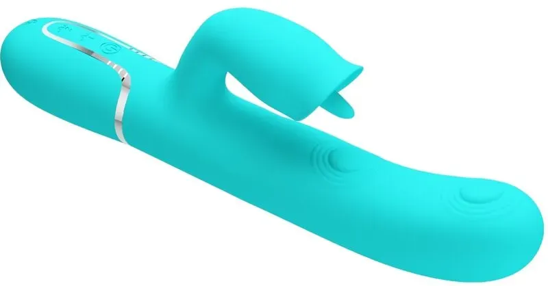 PRETTY LOVE - Rabbit Vibrator mit Zungenfunktion Aquagrün