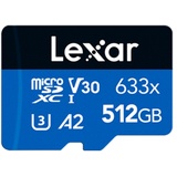 Lexar microSDXC 512 GB Class 10 UHS-I 633x + SD-Adapter LSDMI512BB633A