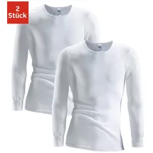 CLIPPER Unterhemd (2 St.), schlichtes Basic, Unterziehshirt - in Doppelripp, Langarmshirt Gr. 6 (6), weiß, , 602493-6