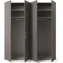 Set One by Musterring Drehtürenschrank "Henderson", grau (graphit), B:201cm H:223cm T:60cm, Holzwerkstoff, SET ONE BY MUSTERRING, Schränke, Drehtürenschrank, in 2 Breiten, inkl. Fachböden und Kleiderstangen
