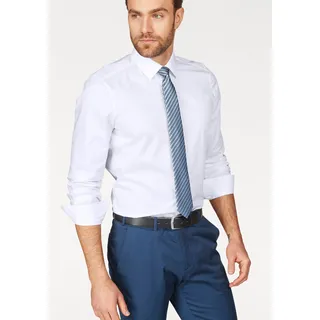 Olymp Level Five body Fit Businesshemd mit extra langem Arm, Weiss, 41L