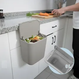 Relaxdays Küchenmülleimer 9 l Grau