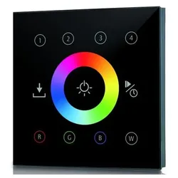 rutec Licht Touchpanel LB22 AC-DMX 4 ZONEN RGBW Glas schwarz