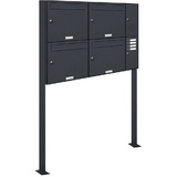AL Briefkastensysteme Briefkasten »Premium«, (BxH): 99.4 x 150cm, Anzahl Schlitze: 4, stehend - grau