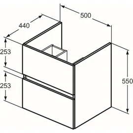 Ideal Standard Eurovit+ 2 Auszüge 50 x 44 x 55 cm Weiß