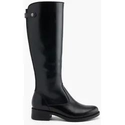 Leder Stiefel - Damen - schwarz