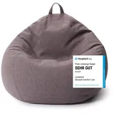 Lumaland Sitzsack Comfort Line | Indoor Beanbag 90x110x50cm mit mehr als 1,9 Mio. anpassbaren EPS-Perlen | Weiches & Komfortables Bodenkissen | Sessel für Kinder & Erwachsene | 250 L [Dunkelgrau]
