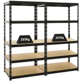 Proregal Mega Deal 2x Schwerlastregal Tiger HxBxT 180 x 90 x 60 cm Fachlast 265kg Garagenregal Kellerregal Werkstattregal Lagerregal Steckregal