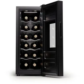 Klarstein Freistehender Weinkühlschrank 1 Zone, Getränkekühlschrank Klein, Kleiner Weinschrank, Wein-Kühlschrank Klein mit Glastür, Indoor/Outdoor