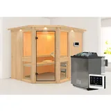 Karibu Amelia 3 inkl. 9 kW Ofen + Steuergerät Easy Bio + Dachkranz