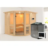Karibu Amelia 3 inkl. 9 kW Ofen + Steuergerät Easy Bio + Dachkranz