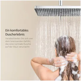 EMKE Duschsystem mit Thermostat Silber 30×20 cm
