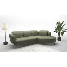 sit&more Ecksofa SIT & MORE "Zoe", grün (olive), B:309cm H:87cm T:199cm, 95% Polyester, 5% Polyamid, Sofas, Ecksofa, ink.Sitztiefenverstellung, wahlweise mit Kopfteilverstellung