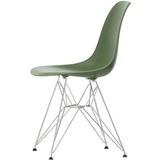 Vitra - Eames Plastic Side Chair DSR RE, verchromt / forest (Filzgleiter basic dark)