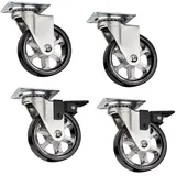 SO-TECH® Möbelrolle RAPID Design Lenkrolle, (4-St), Ø 75 mm schwarz, 2 Stück mit Bremse, 2 Stück ohne Bremse schwarz Ø 7.5 cm