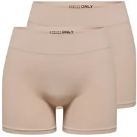 Only Hotpants "ONLVICKY S-LESS MINI SHORTS 2-PACK", Damen, Gr.