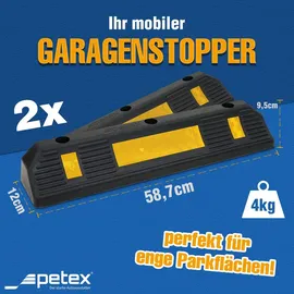PETEX Radstopper Gummi 58,7 x 12 x 9,5 cm schwarz