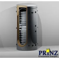 prinz thermotechnik gmbh Hygienekombispeicher 2000 Liter mit 2 Wärmetauschern und Isolierung Typ PHSS 2000 - Grau