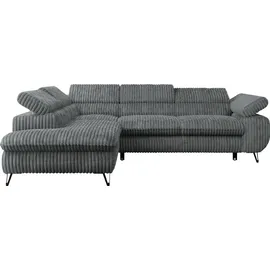 MKS Meble Eckcouch Cord 3-Sitzer Grau