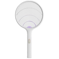 GelldG Fliegenmasken Elektrische Fliegenklatsche 3500V USB wiederaufladbar Mücken klatsche weiß