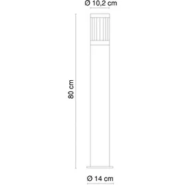 GLOBO Wegeleuchte H 80 cm 1x E27 Edelstahl, Silber