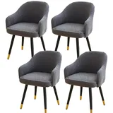 Generisch Stuhlhussen mit gebogener Rückenlehne, Stuhlhussen für Esszimmerstühle, Stuhlhussen für Schreibtischstühle, Schonbezug mit Armlehnen-Dark Gray||4PCS