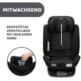 Chicco Unico Evo I-Size, Kindersitz 0-36 Kg, für Kinder von 40 bis 150 cm, homologiert ECE R129/03, Isofix 360° drehbar und neigbar, Gruppe 0+/1/2/3 von 0 bis 12 Jahren, Schwarz