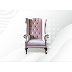 JVmoebel Ohrensessel, Chesterfield Sessel 1 Sitzer Design rosa