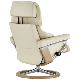 Stressless Relaxsessel Reno Leder 92 x 110 x 80 cm creme mit Hocker