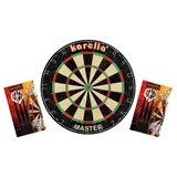 Karella Dartscheibe Dartboard Master Set inklusive 2 Satz Karella Steeldarts 21 g