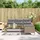 vidaXL Gartensofa in L-Form mit Tisch und Kissen Beige Poly Rattan